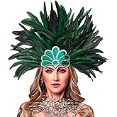 HOMELEX Women's Black Feather Headpiece Carnival Caribbean Headdress Showgirl Accessories
