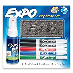 EXPO Low Odor Dry Erase Marker Set with White Board