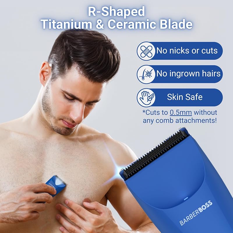 Tondeuse électrique sans fil pour homme, rasoir intime avec design anti-éclaboussures, rasoir à balle et poils pubiens pour homme