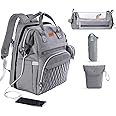 Diaper Bag Backpack with Changing Station, ISMGN Large Diaper Bag Multifunctional Diaper Bag Diaper Bags for Boys Baby Shower