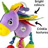 LAMAZE Tilly Unicorn Toy with Rainbow Mane Wings Crinkle Texture view 3