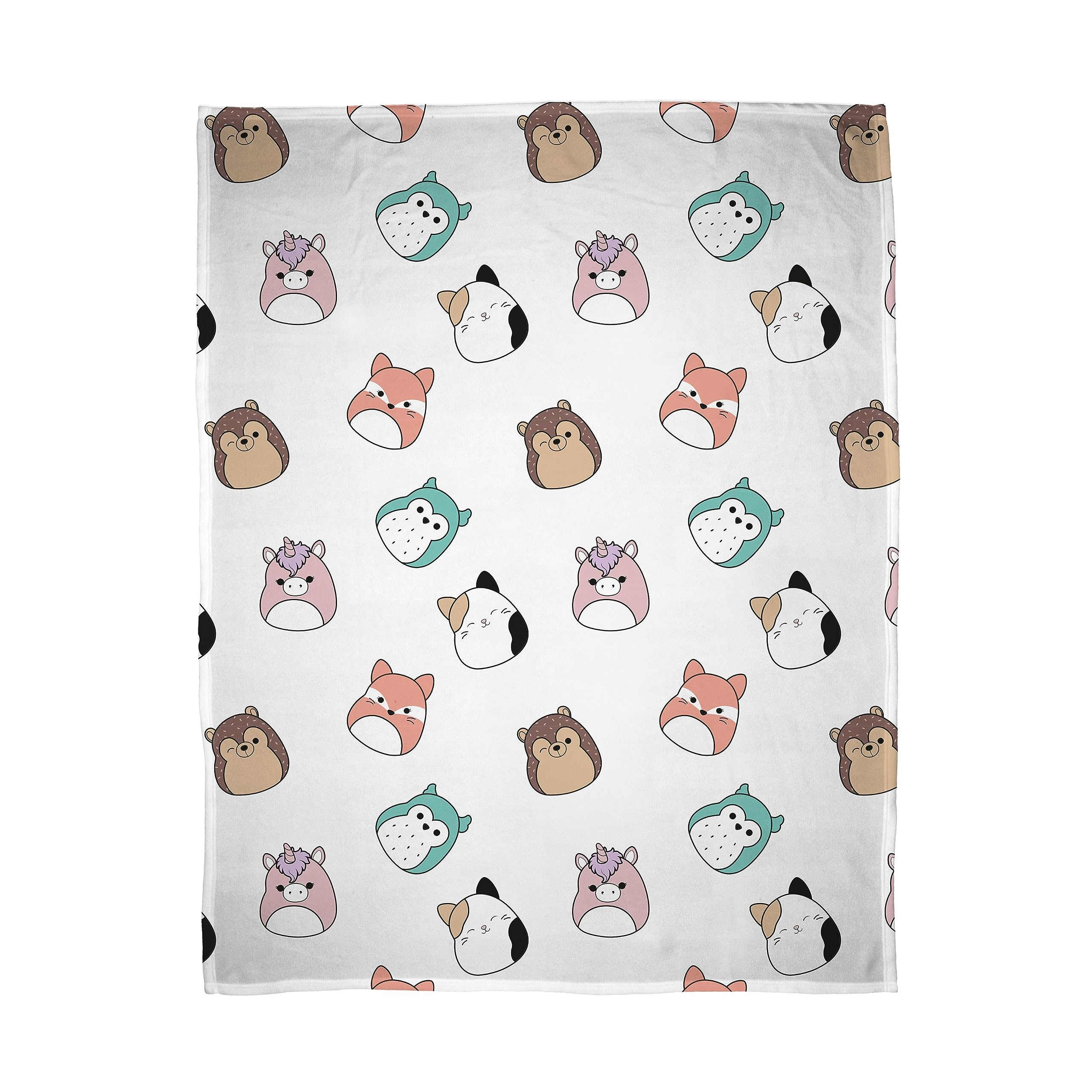 Squishmallows Official Fleece Throw Blanket | Super Soft Warm White Throw, Chill Design | Perfect For Home, Bedroom, Sleepovers & Camping | Size 100 x 150cm