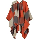 Women Shawl Wrap Poncho Cape Oversized Cardigan Open Front Coat Warm Scarf for Fall Winter