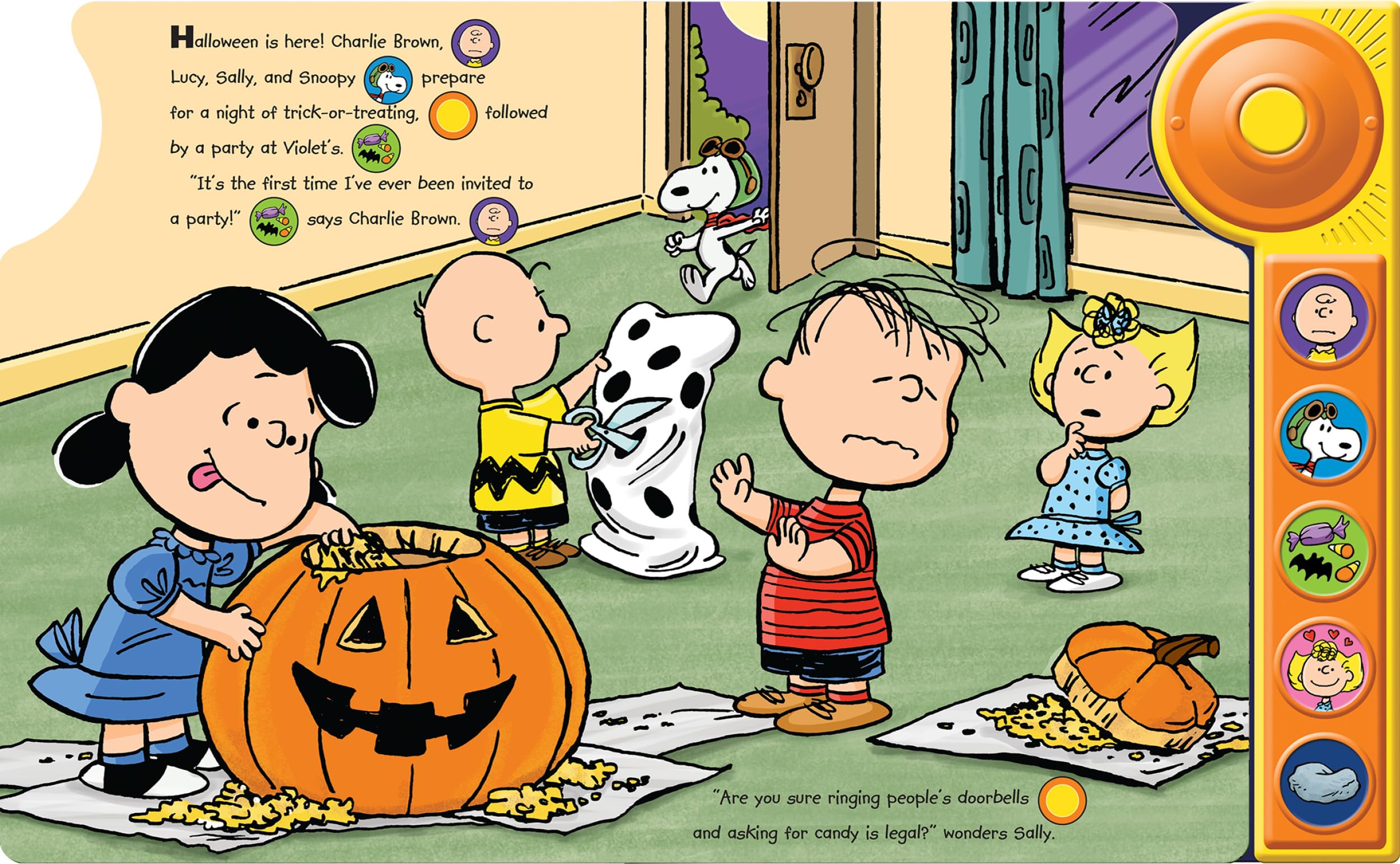 Peanuts - It's the Great Pumpkin, Charlie Brown - Doorbell Sound Book - PI Kids Peanuts - It's the Great Pumpkin, Charlie Brown - Doorbell Sound Book - PI Kids Board book