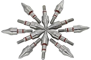 maifield Stainless Steel Archery Field Points, Easy Pull Various Outside Diameter,85/100/125/150 Grains,Screw in Archery Fiel