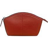 ili New York Genuine Leather Cosmetic Pouch – RFID Blocking, Leather Makeup Bag for Purse with Top Zip Closure & Interior Zip Pocket, Perfect as a Compact and Stylish Travel Cosmetic Bag