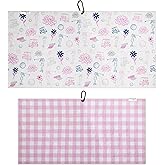 Pin Hunters Microfiber Golf Towel | Premium Waffle Towel with Clip | Large 31"×15.5" Towel for Golf Bags | Fun Gift for Wife | Stylish Golf Gear | Pink Blossoms Women's
