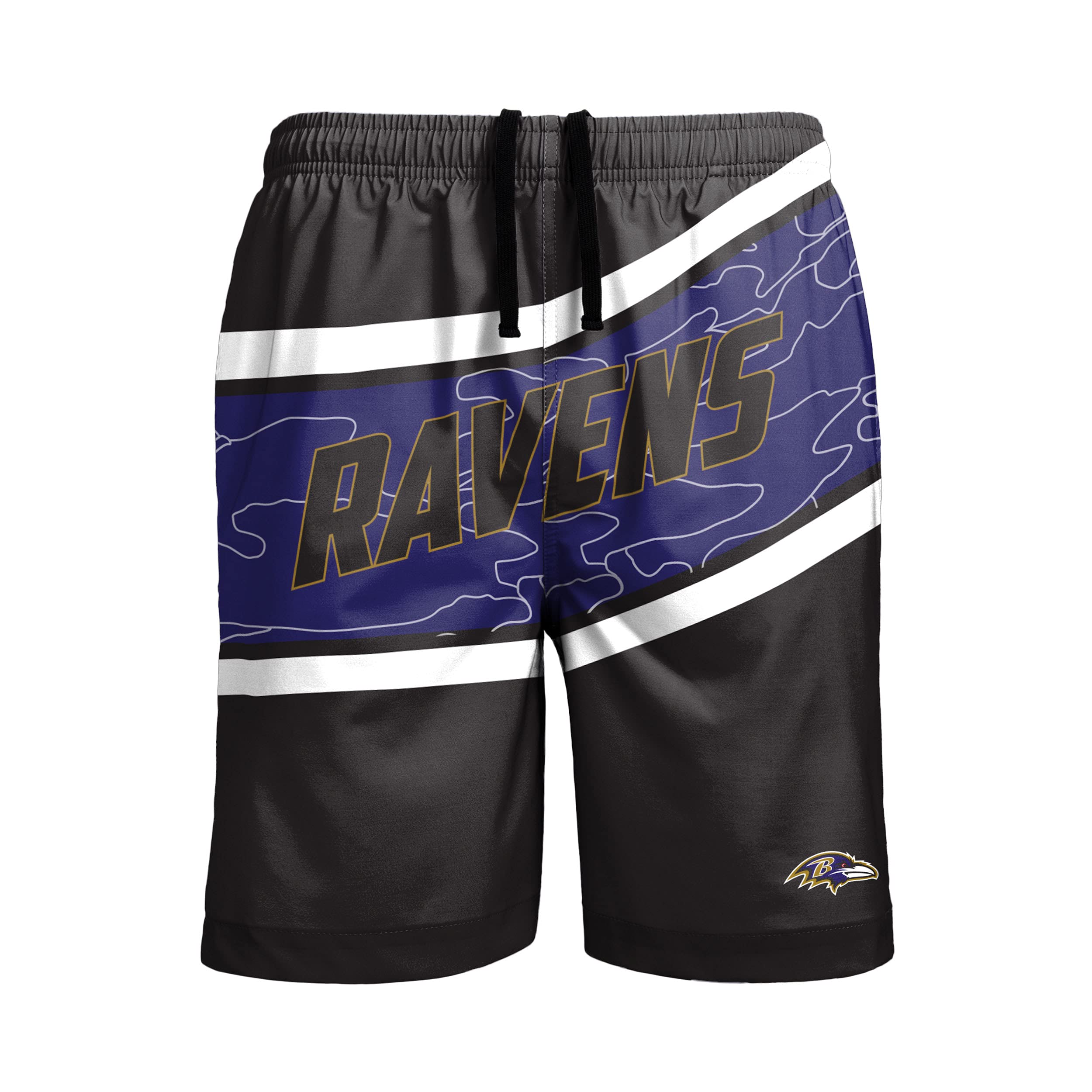 FOCO Baltimore Ravens NFL Mens Big Wordmark Swimming Trunks - M Image