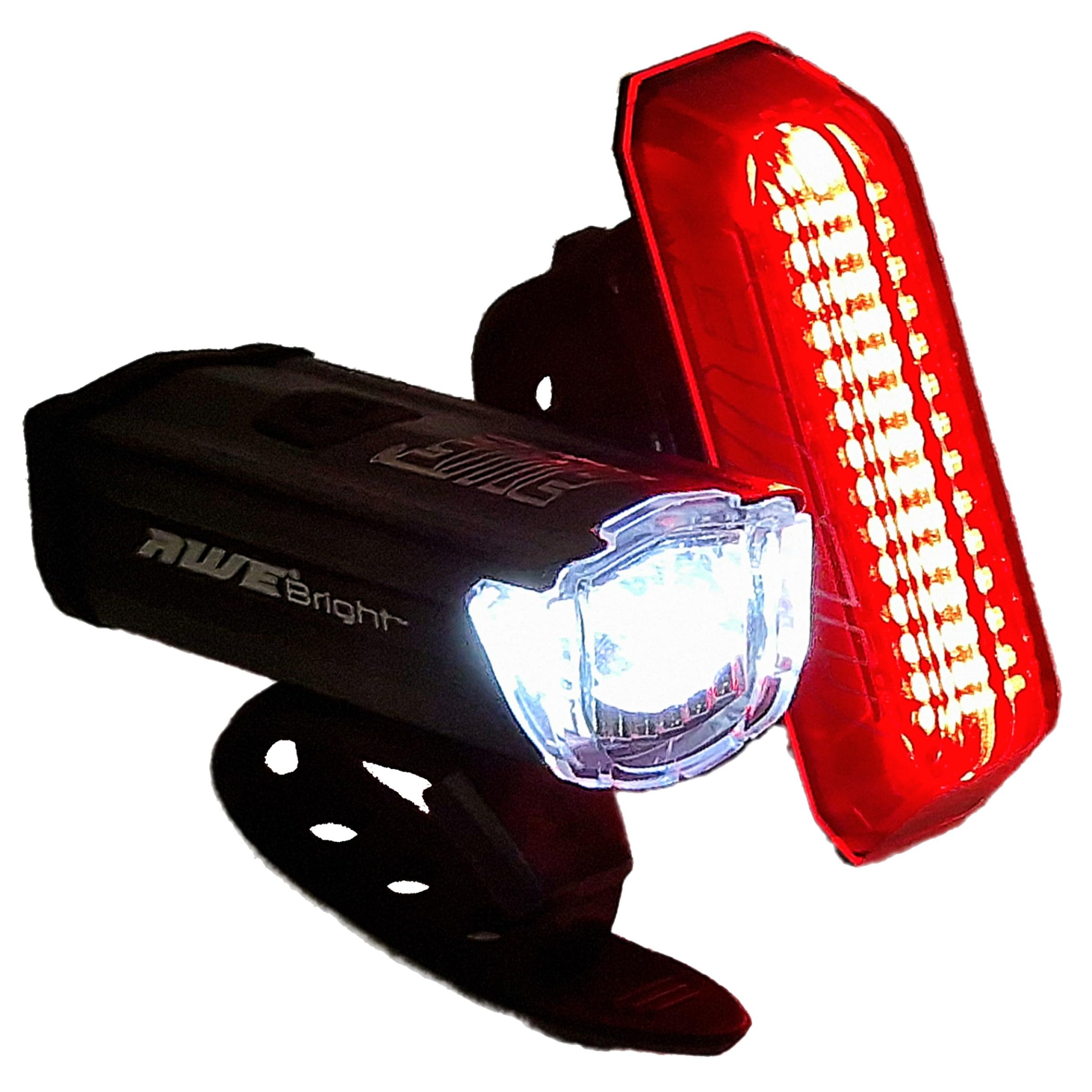 AWE® AWEBright™ 340 LUMENS EXTREMELY BRIGHT USB Rechargeable Bicycle Light Set *SEE 360 VIDEO*