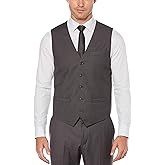 Perry Ellis Men's Solid Vest, Large, Charcoal Heather