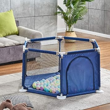 6 panel play yard with door