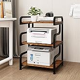 Natwind 3-Tier Printer Stand with Wheels Movable Storage Cart Floor-Standing Multi-Purpose Shelf Rack for Media Player Scanne