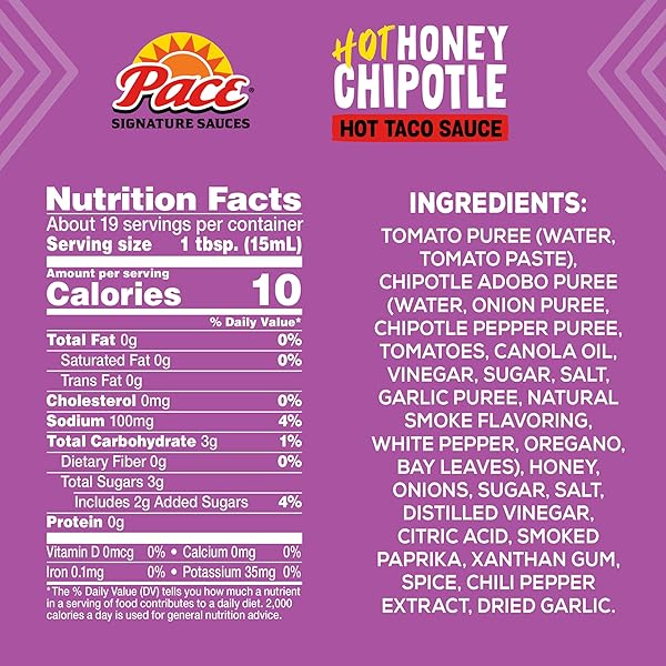 PACE HOT HONEY CHIPOTLE SIGNATURE SAUCE, 11.1 OZ