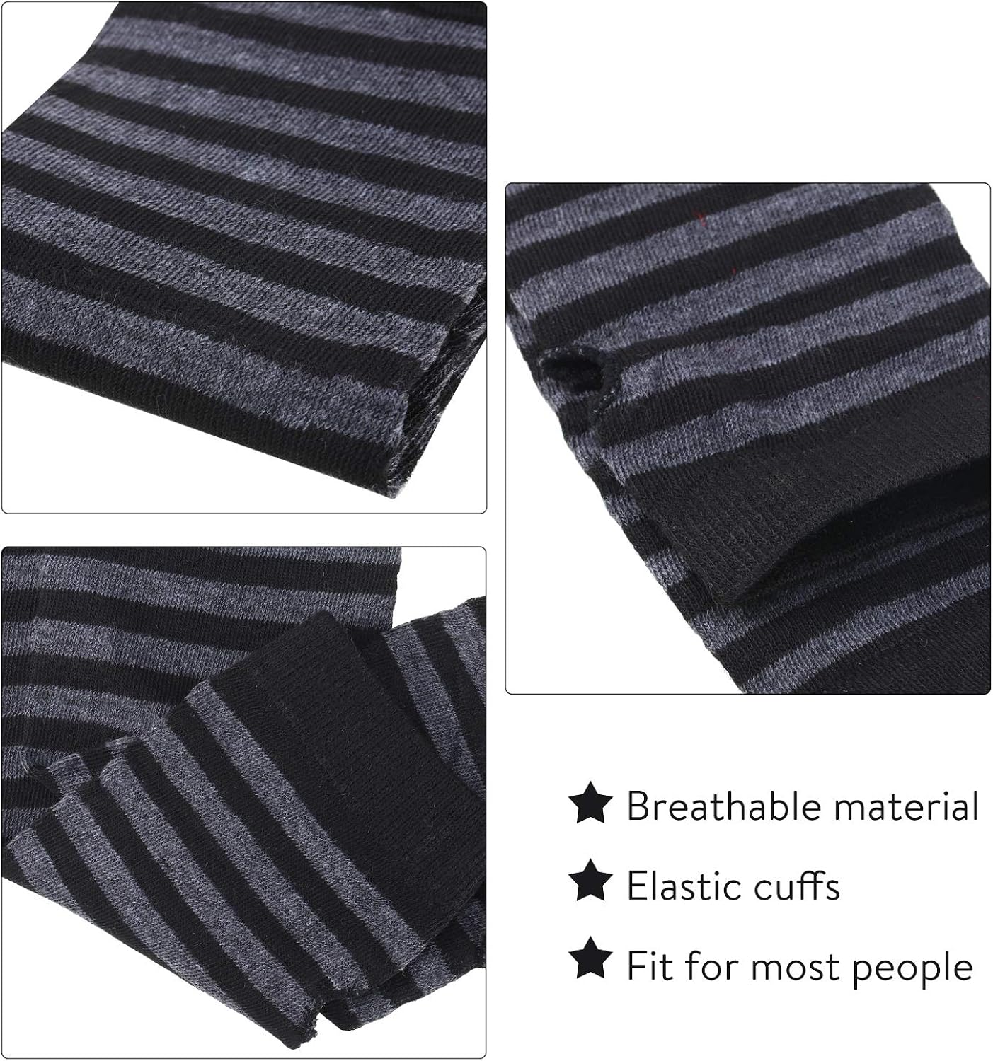 6 Pairs Women Long Fingerless Gloves Knit Arm Warmer Thumb Hole Stretchy Gloves (Stripe Series) at  Women’s Clothing store