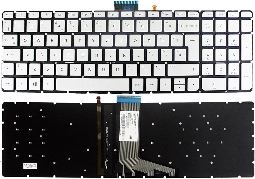 Gintai UK Layout Backlit Keyboard Silver for HP Envy X360 M6-W 15-W Series