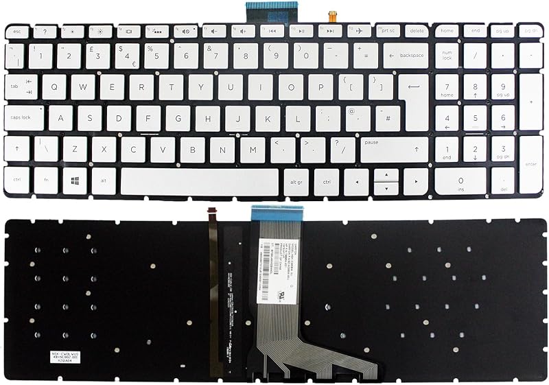 Gintai UK Layout Backlit Keyboard Silver for HP Envy X360 M6-W 15-W Series
