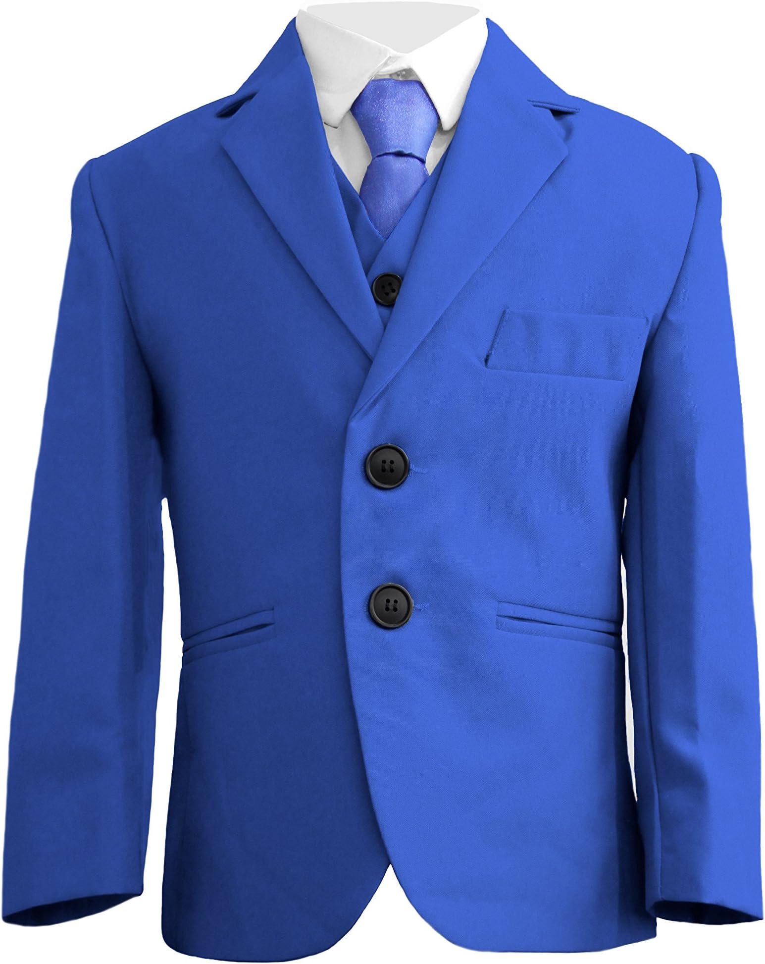 Boys Slim Electric Suit, 5 Piece Suit, Slim Fit, Boys Blue Wedding Suit, Proms, Weddings, Party's, Blue 1 Year - 14 Years