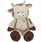 First & Main 8" Plush Stuffed Cow, Brown on White