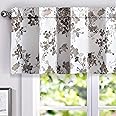 DriftAway Watercolor Floral Botanical Lined Thermal Insulated Window Curtain Valance Rod Pocket 52 Inch by 18 Inch Plus 2 Inch Header Beige 1 Pack
