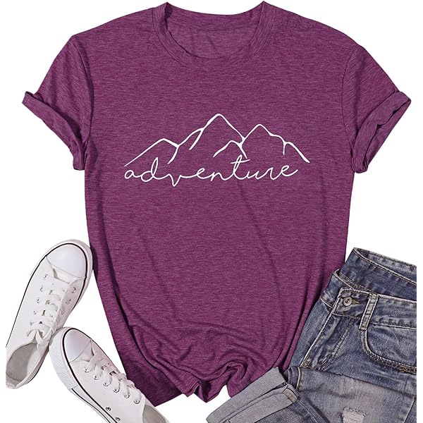 Womens Funny Graphc Sknny Pne Tree Shrt Summer Hkng Campng - View #7