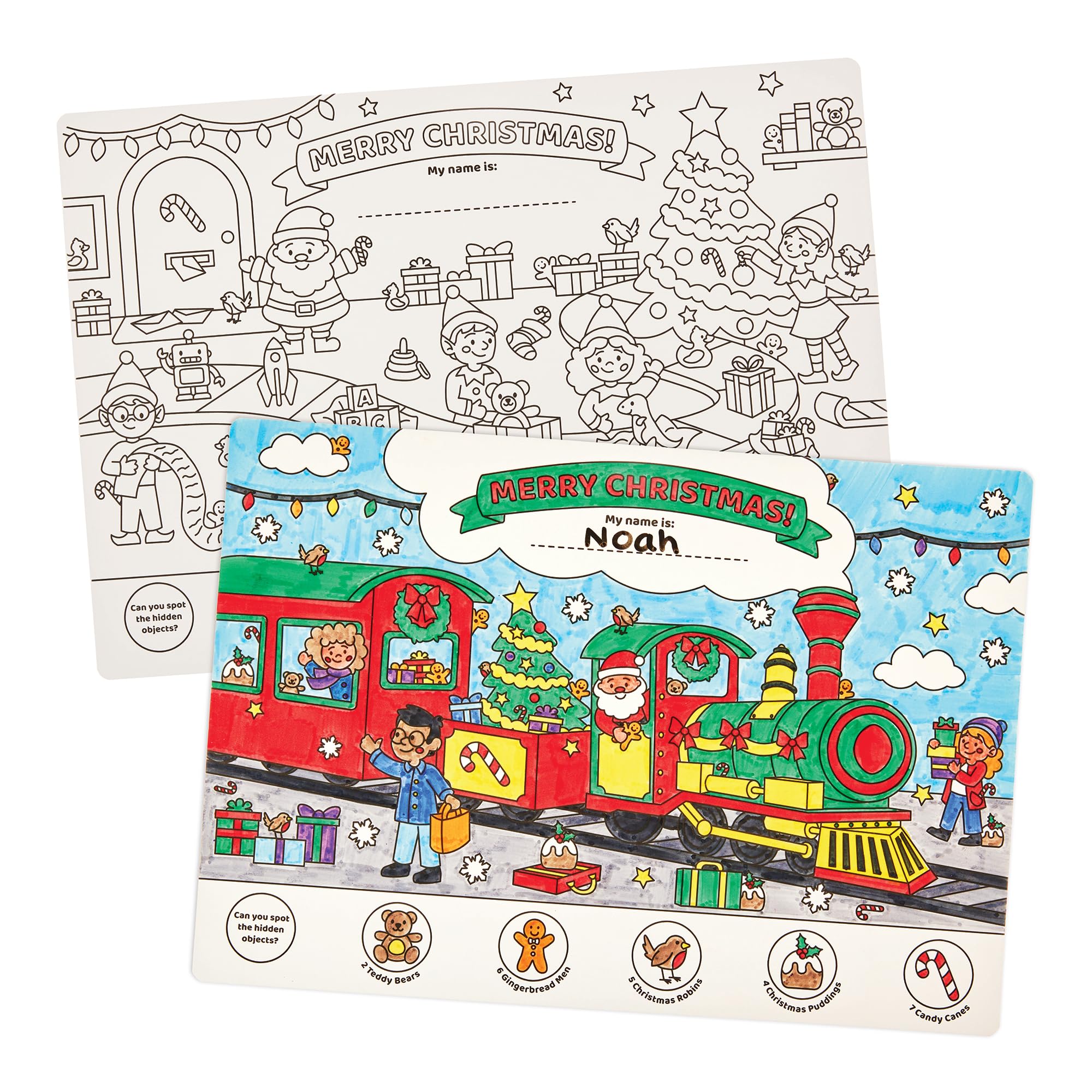 Baker Ross FN315 Christmas Dinner Colour in Placemats - Pack of 8, Christmas Arts and Crafts for Kids, Christmas Entertainment for Kids