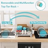 MAJALiS Dish Drying Rack 2-Tier with Drip Tray Utensil Holder White view 5