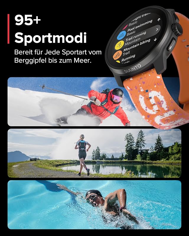 Race S GPS-Sportuhr, 1,3-Zoll-AMOLED-Display, 95+ Sportmodi
