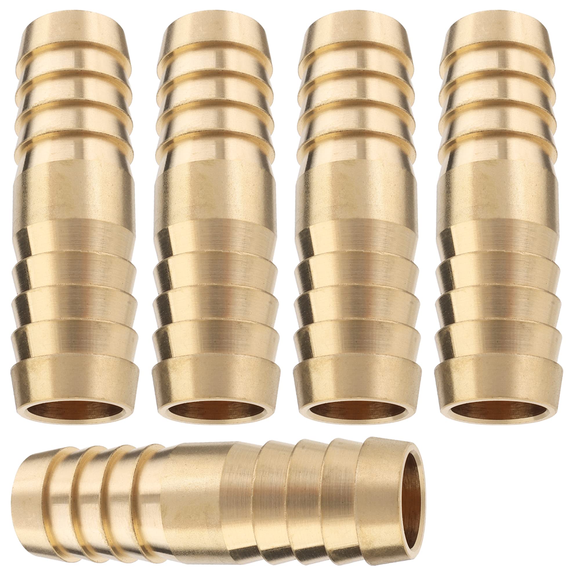LTWFITTING Brass Barb Splicer Mender 16mm ID Hose Fitting Air Boat Fuel Hose Joine (Pack of 5)
