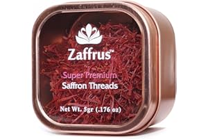 Zaffrus - Super-Premium All Red Saffron Threads For Cooking Saffron Rice, Risotto, Paella, Persian Tahdig, Tea, Golden Milk (5 grams / .176 oz)