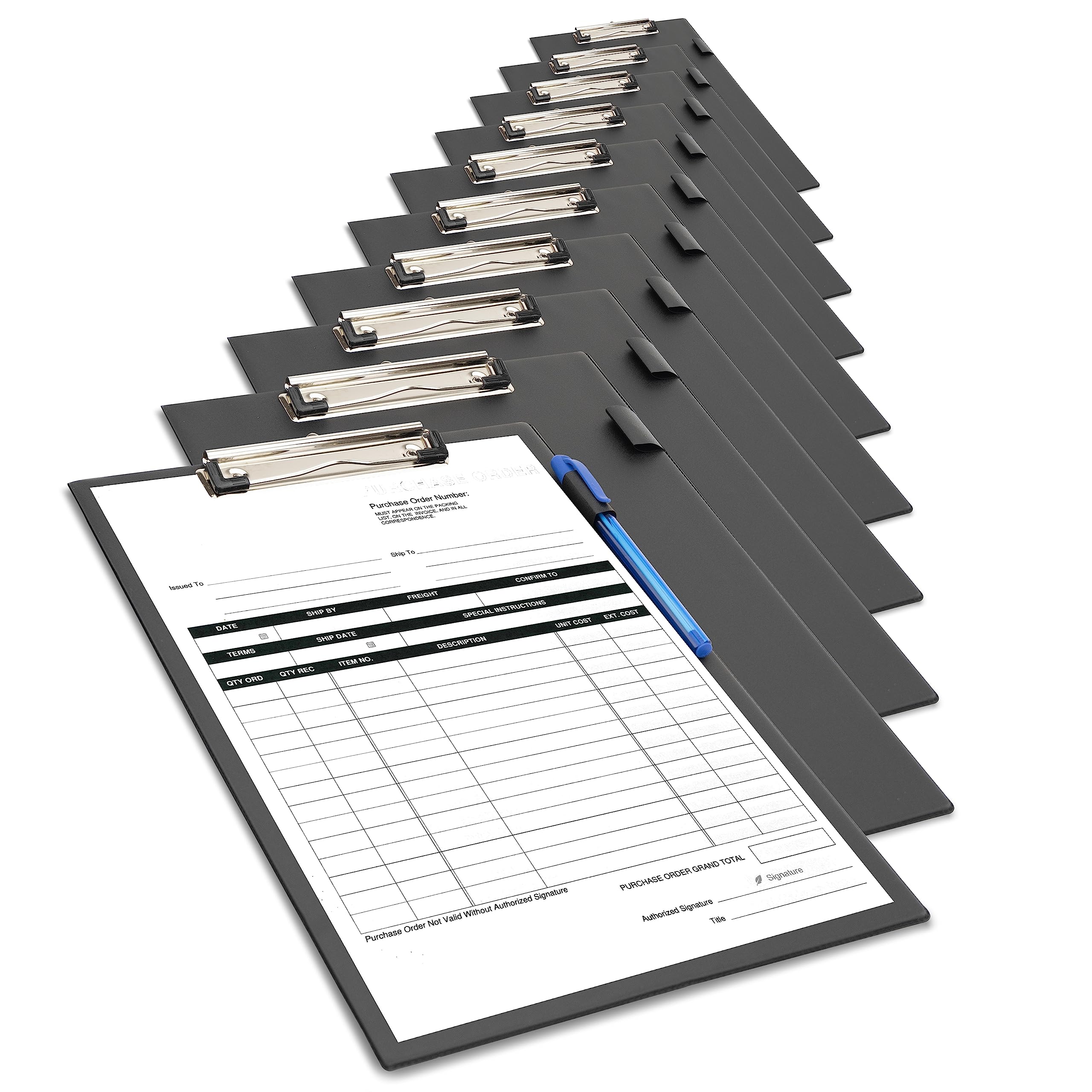 Rapesco 1745 Business Pack: 10 Standard Clipboards, A4+, Black