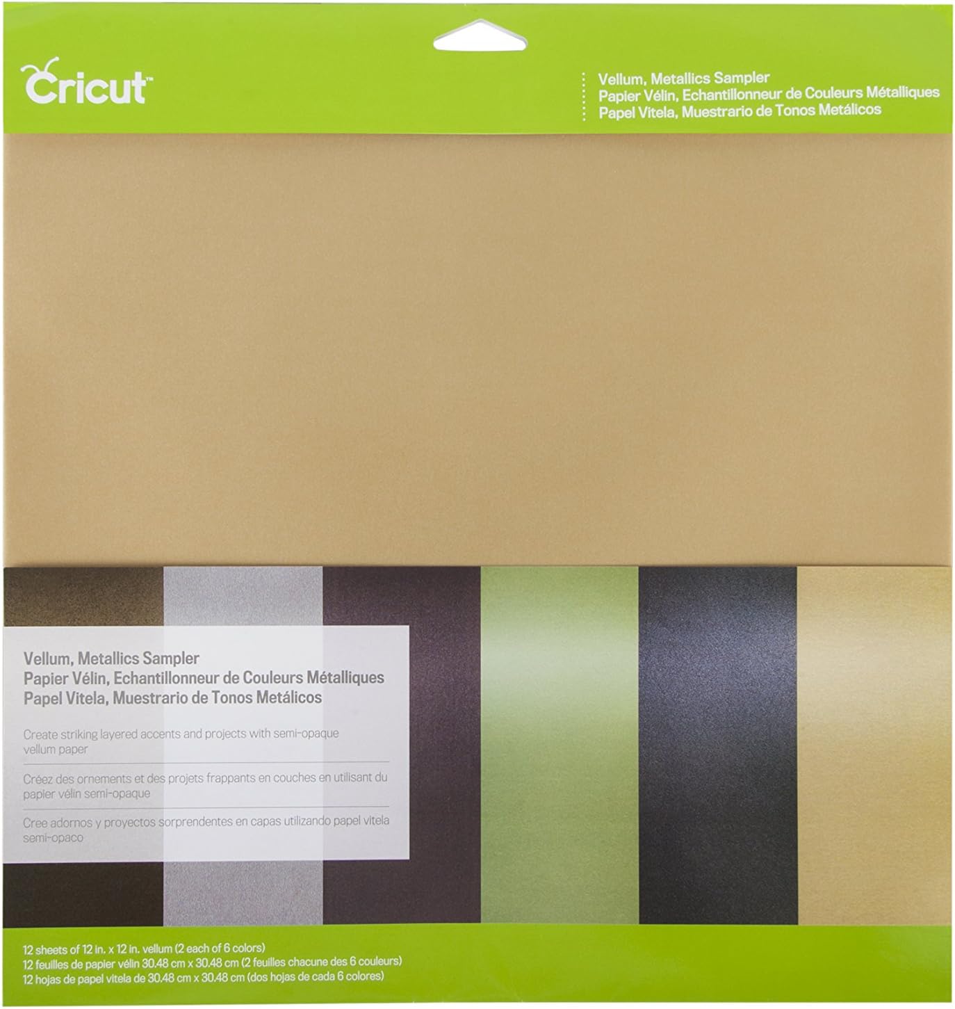 Cricut Paper & Cardstock 12" x 12" Vellum Metallic Colour Variety