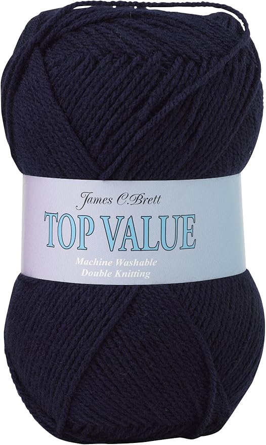 James Brett Top Value DK Double Knitting Wool 100 Acrylic Yarn 100g Ball (Navy Blue 8416