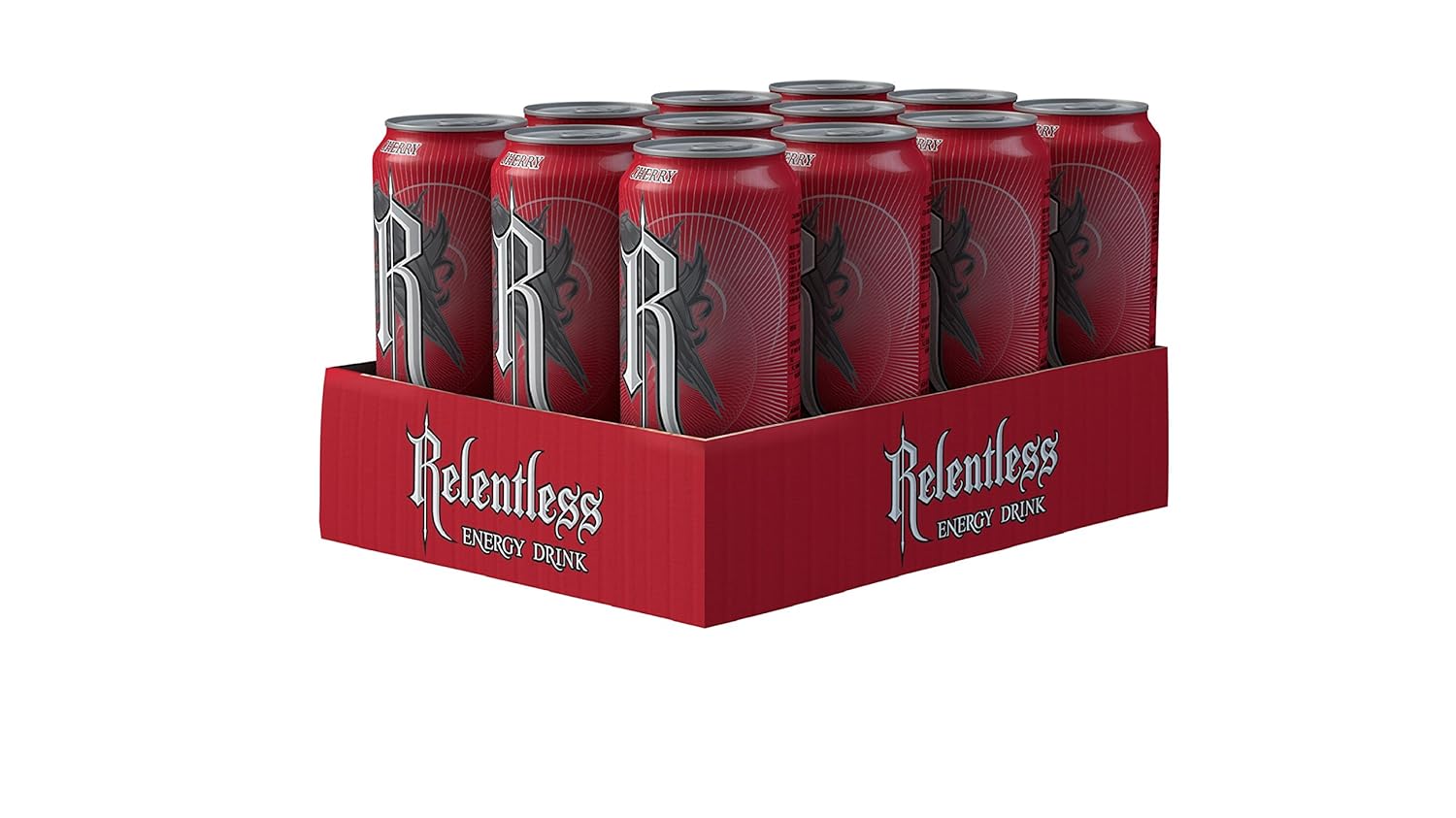 Relentless Cherry Energy Drink, 500 ml, Pack of 12 Amazon.co.uk Grocery