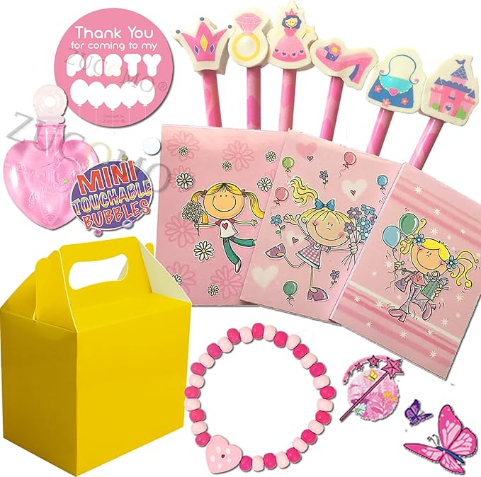 Yellow Girls Party Bags Boxes Filled Birthday Wedding Favours Gifts For