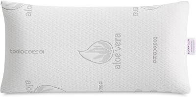 Oreiller viscoélastique en aloès Vera, Noyau Compact viscoélastique pour Le col et Le Cou, fermeté Moyenne-élevée, Double Fermeture éclair (75 cm).