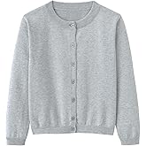 Miccina Girls Cardigan Sweater School Uniforms Toddler Long Sleeve Button Knit Solid Sweaters Tops