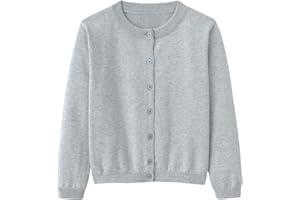 Miccina Girls Cardigan Sweater School Uniforms Toddler Long Sleeve Button Knit Solid Sweaters Tops