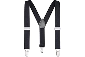 Buyless Fashion Adjustable Suspenders for Kids Toddlers Baby Elastic Solid Color 1 Inch - Y Back Design