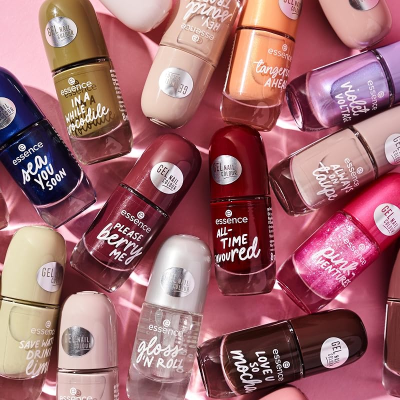 essence gel nail colour, Nagellack, Nr. 14, Rot, langanhaltend, Expressergebnis, schnelltrocknend, glänzend, acetonfrei, vegan, ohne Mikroplastikpartikel, ohne Konservierungsstoffe, 1er Pack (8ml)