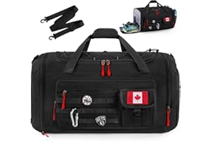 Rainsmore Gym Bags for Men with Shoe Compartment and Wet Pocket, Durable Duffle Bag for Men 40L Carry On Large Capacity Sac D