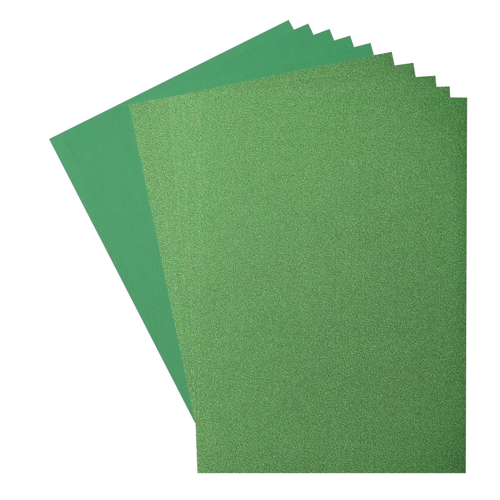 Florence Glitter Paper and Cardstock - A4 Coloured Card Making Supplies - Green/Holly - 10 Sheets - Coloured Paper for Scrapbooking, Card Making and Other Paper Crafts - 250/216 GSM — image 1