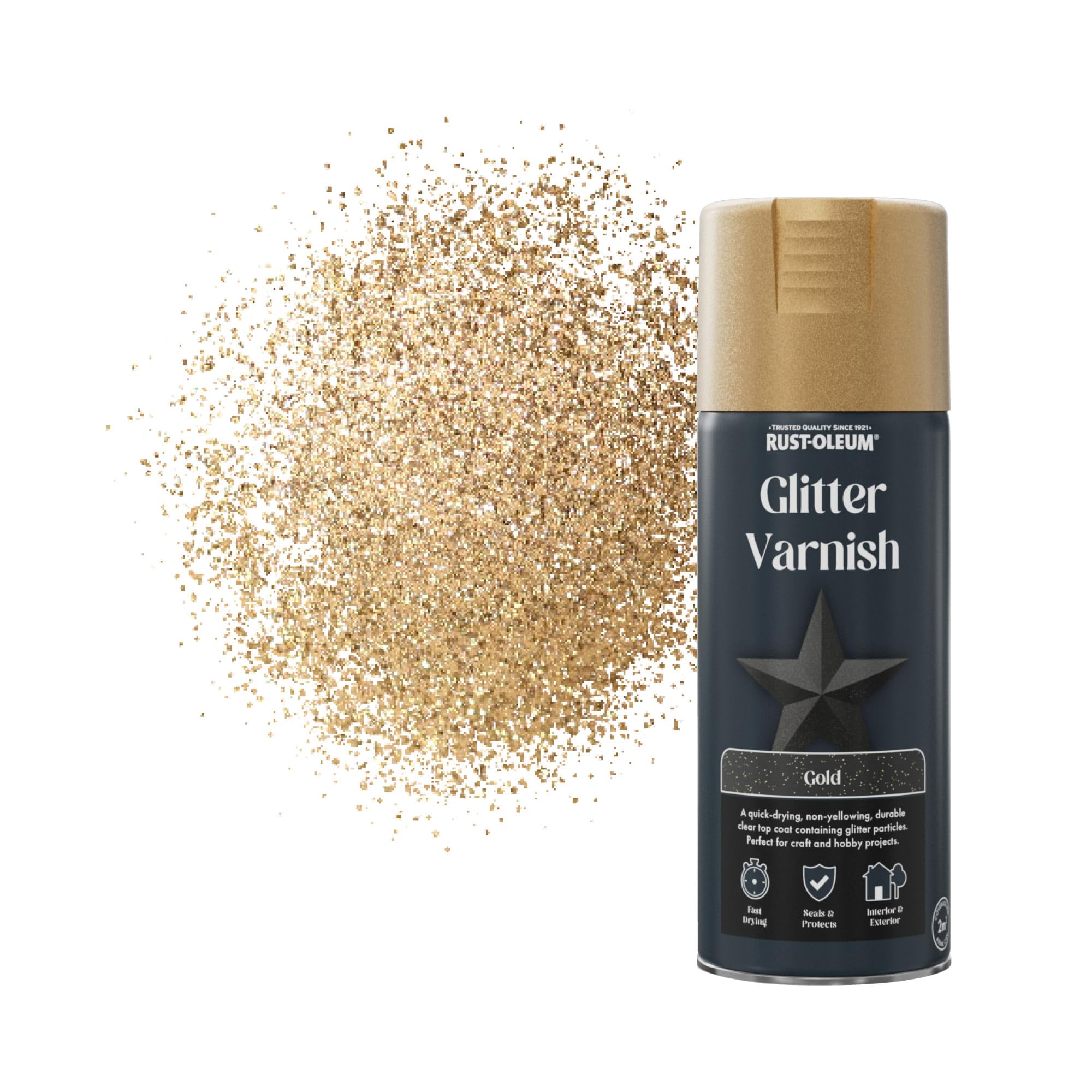 Rust-Oleum 400ml Glitter Spray Paint Aerosol - Gold