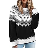 Messic Womens Fall Sweaters 2025 Long Sleeve Colorblock Pullover Casual Knit Winter Oversized Tops M-2XL
