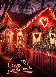 Valentine's Day String Lights with 100 Clear Bulbs