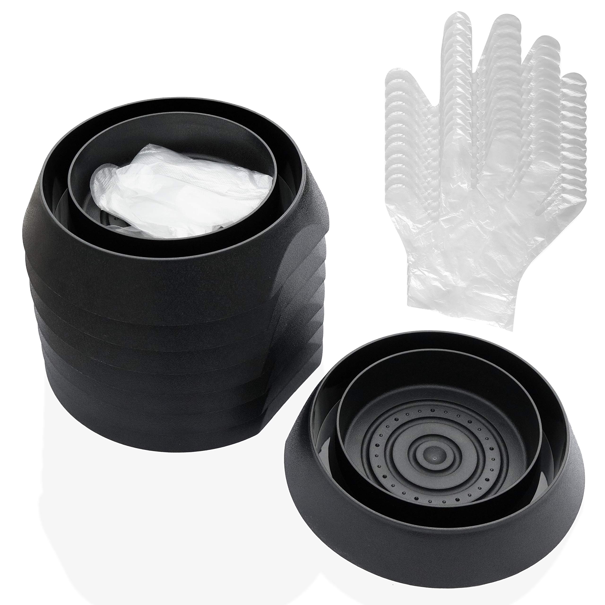 Katai – 8-Pack Bed Bug Trap Interceptors – Indoor Black Bedbug & Insect Detector Traps for Furniture Legs – Includes Disposable Gloves