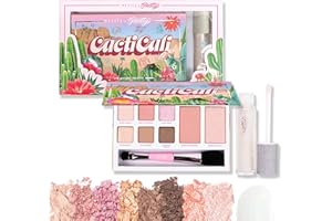 PETITE 'N PRETTY Petite N Pretty Beginner CactiCali Makeup Set for Kids, Teens, & Tweens - Natural Eyeshadow and Cheek Makeup Palette & 10k Shine Lip Gloss (Diamond Heist)