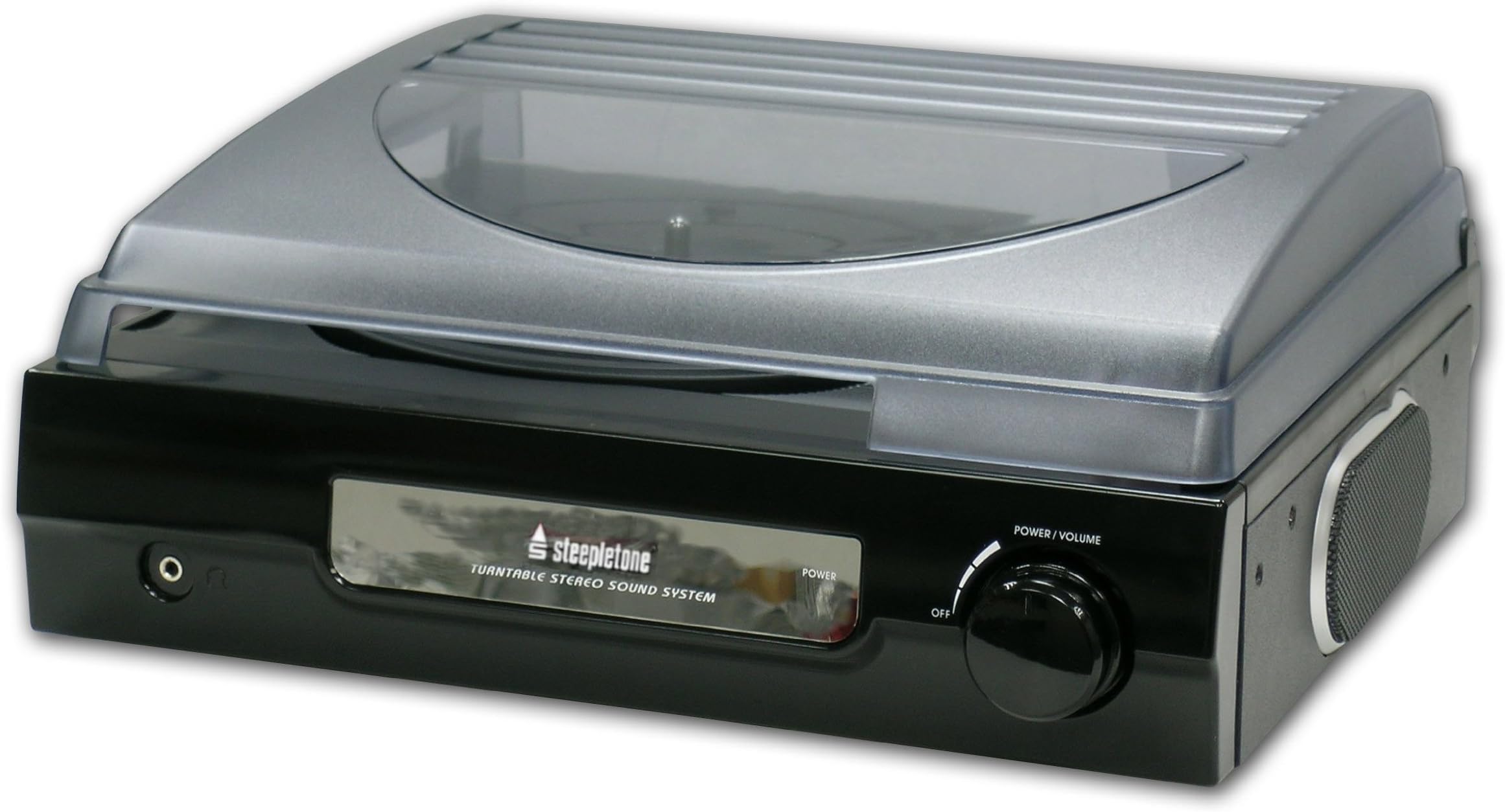 Steepletone Retro Stereo Turntable Record Player - Black