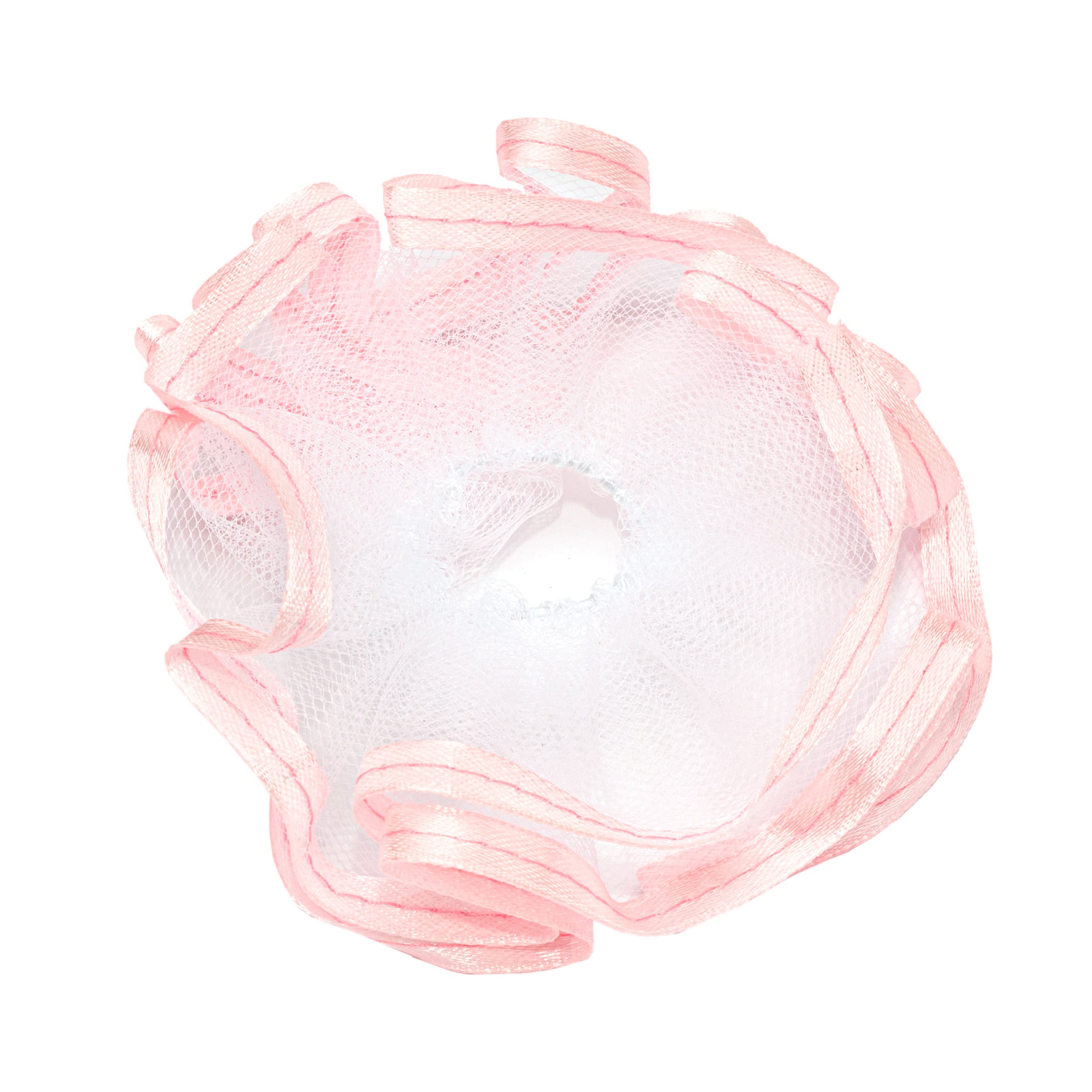 NKlaus 14428 Christening Candle Cuff Communion Tulle Drip Protection 12 x 9 cm Pink Satin Ribbon