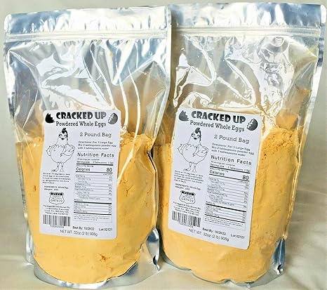 Amazon Com Whole Powdered Eggs 2 Pack 4 Pounds 64oz Camping Emergency Survival 140 Large Eggs Farm Fresh From Iowa 1 Ingredient Eggs Best Prices Grocery Gourmet Food