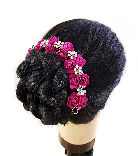 Buy Morges Flower Paper Diamond Gajra For Women Bun Maker Wedding